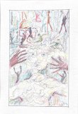 crayons et encres sur papier